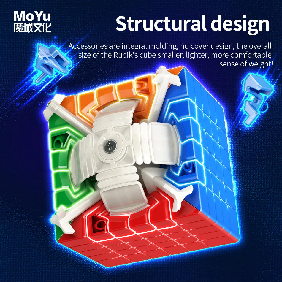MOYU Meilong 6x6 V2 Magnetic Magic Speed Cube Stickerless Professional Meilong 6M Fidget Toys Cubo Magico Puzzle