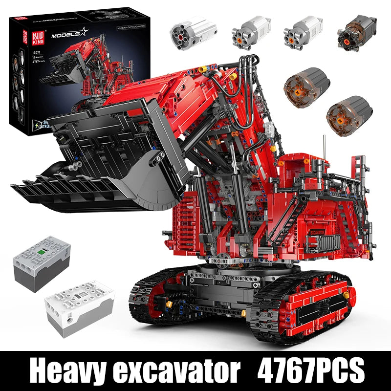 Mould King 17070 17071 Technical Car Toys The RC R 9800 Excavator Building Block Engineering Excavator Brick Kids Christmas Gift