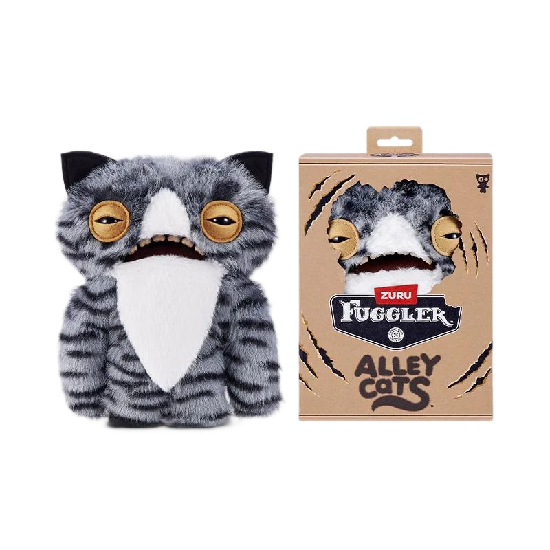 Fuggler Alley Cats Plush Toy Soft Plushies Cute Cartoon Doll Funny Ugly Teeth Monster Stuffed Animal Toy（Wrinkle McStinkles）22CM
