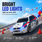 ZNLYRION RC Drifting Race Car 1:24 Scale 4 Wheel Drive 20km/h Adjustable High/Low Speed With Spare Drift Tires LED Headlight Taillight RC Toy For Boys Adult