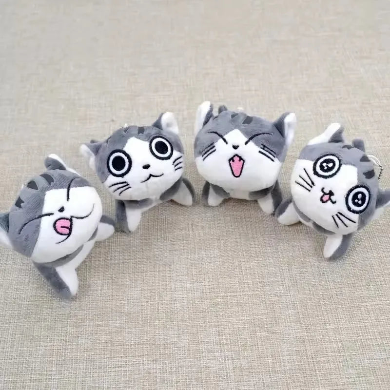Kawaii Cute Mini Plush 10cm Cats Animal Stuffed Doll Keychain Instagram Style Bag Hanging Schoolbag Pendant Kids Gift
