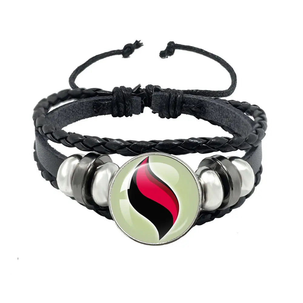 Mega Stone Key Chain Anime Peripheral Creativity Exquisite Fashion Black Leather Rope Buckle Key Chain Trend