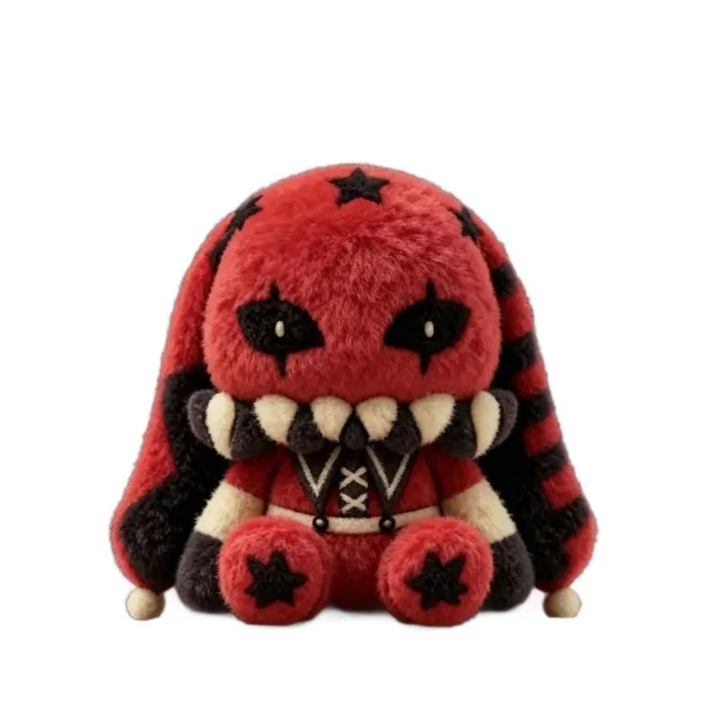 The Freak Circus Pierrot Rabbit Plush Toy Star Print Striped Long Ear Soft Stuffed Animal Home Decoration For Adult Collectors