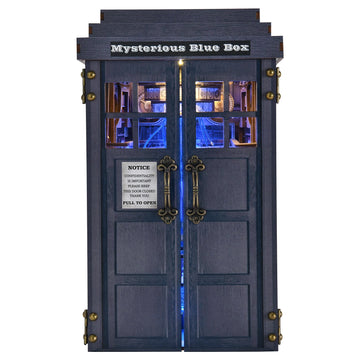 Book Nook Kit Mysterious Telephone Booth DIY Wooden Puzzle Handmade Bookshelf Dollhouse Model Bookend Building Home Decoration