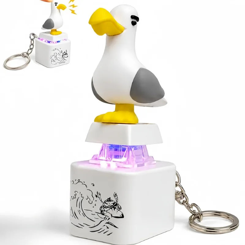 Mine Seagull Keycap Keychain Luminous Sounding Stress Relief Creative Fidget Toy Pocket Portable Electronic Pendant For Adult