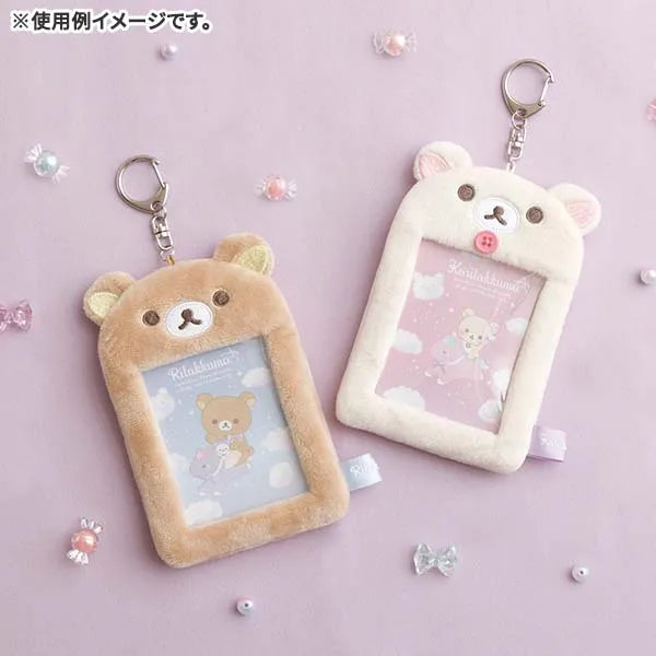 Cartoon Rilakkuma Plush Photocard Holder Key Ring Cute Soft Card Cover Bag Pendant For Kpop Photocard ID Card Protector Student