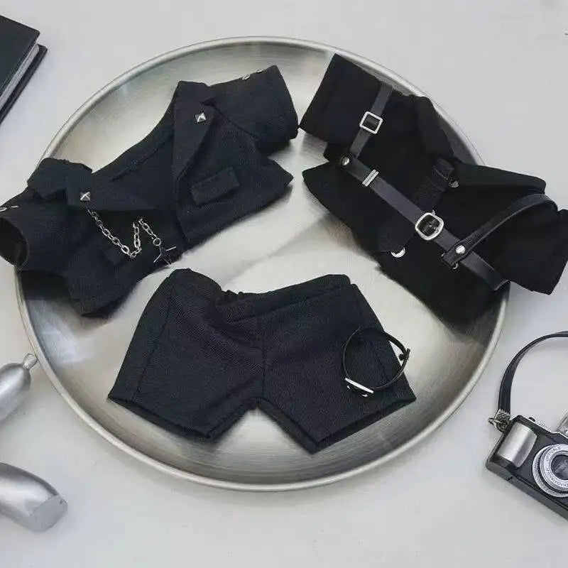 Only Clothes For 20cm Doll Cool Agent Suit Black White Formal Outfit Set Replacement Clothing For Stuffed Plush Toy Replacement