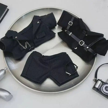 Only Clothes For 20cm Doll Cool Agent Suit Black White Formal Outfit Set Replacement Clothing For Stuffed Plush Toy Replacement