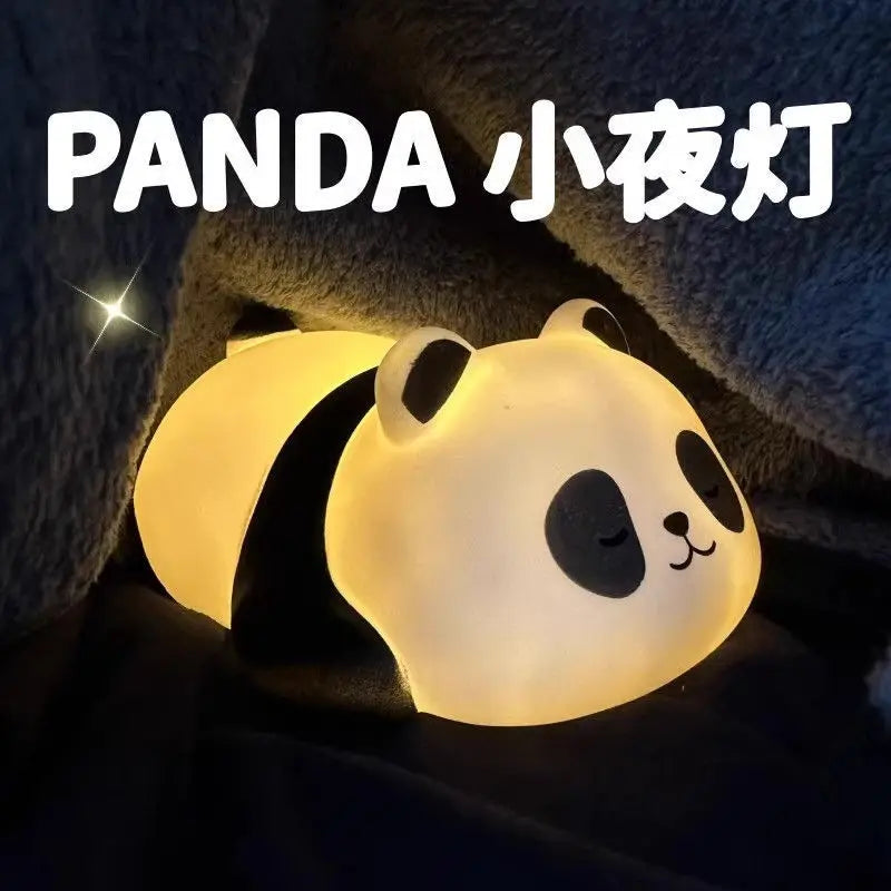 Panda Tap Night Light Soft Ambient Bedroom Lamp Sitting Prone Ornament Eye Friendly Sleep Aid Kawaii Decoration Holiday Gift