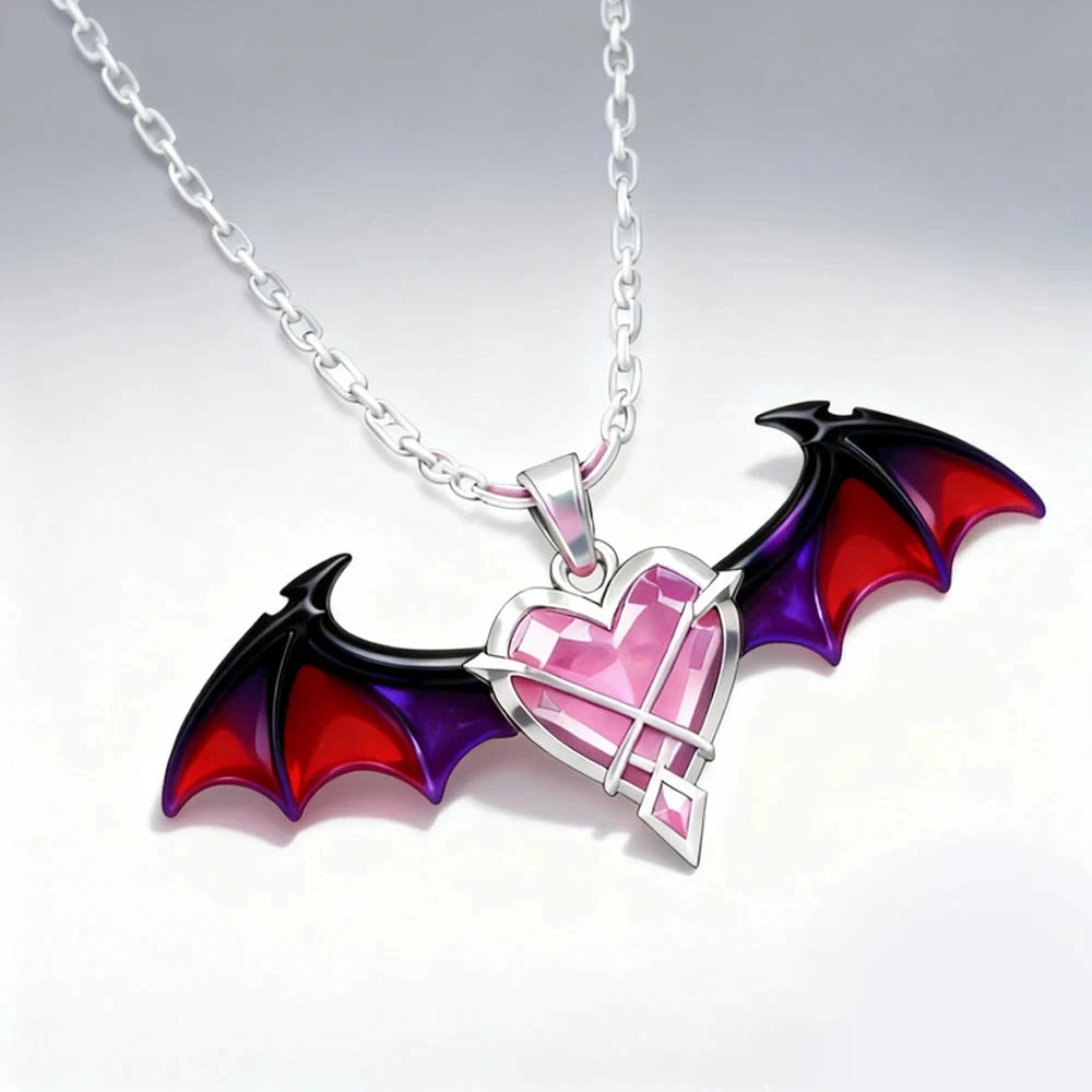 Game Genshin Impact Durin Cosplay Necklace Dragon Wings Unisex Heart Clavicle Chain Couple Props