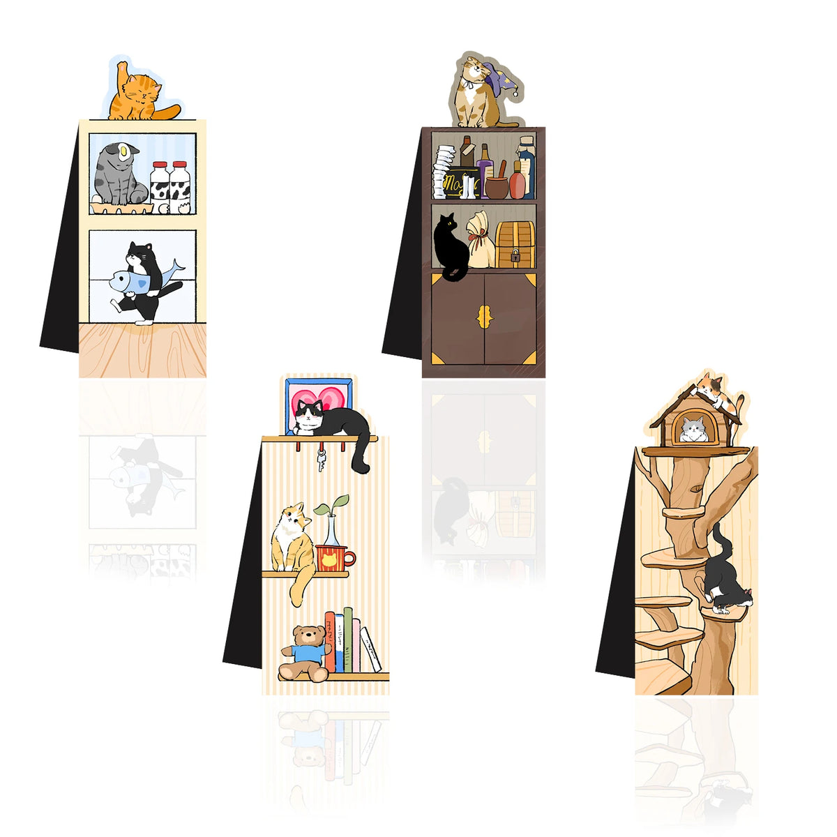 5pcs Simple And Fun Cat Paw Magnetic Bookmarks Reading Items Page Holder Stationery Office Supplies Book For Pages Books Readers