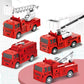 4 Pcs Small Rebound Truck for Children Pull Back Ladder Fire Fighting Toy Car Model Educational Cars