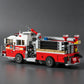 City Series American Fire Truck “Responder” Building Block Model Kit: Police Vehicle with High-Pressure Pump Toy