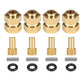 1Set Brass Hub Extenders 7mm Hex 1.0 Wheel Rims Adapter with Nuts for 1/24 RC Crawler SCX24 C10 Gladiator Bronco AX24 Upgrade
