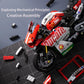 Famous V4 Motorcycle Building Blocks Set,Super Motorbike Model Kit,Technical Racing,STEM Assembled Toys Gifts For Boys And Girls