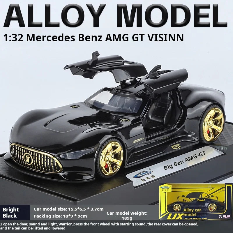 1:32 Visinn GT Alloy Supercar Diecast Metal Model Fast Furious Vehicle Sound Light Collection Kid Toy Gifts Interior Decoration