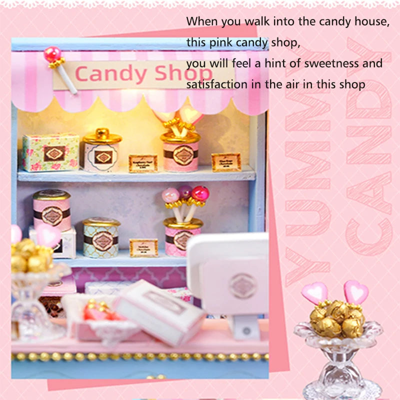 Mini Miniature Dollhouse DIY Small House Kit Making Room Toys Home Bedroom Decorations With Furniture Wooden Craft Doll Houses
