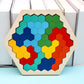 1 Set Wooden Blocks Puzzle Brain Teasers Toy Tangram Jigsaw Intelligence Colorful 3D Russian Blocks Montessori Educational