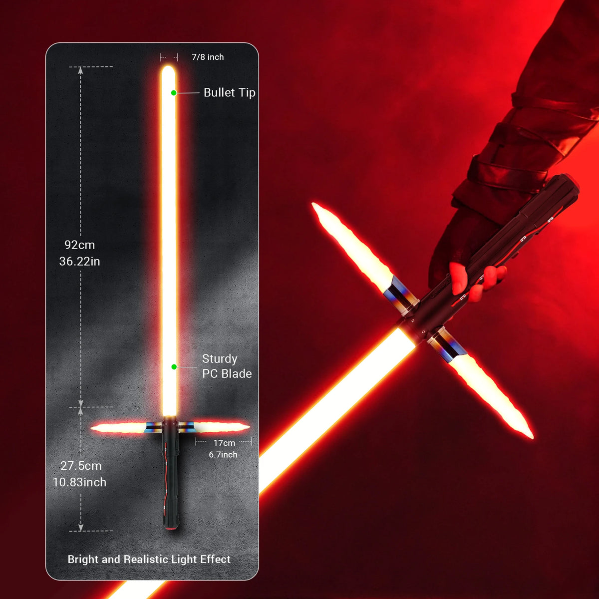 Kylo Ren Inspired Lightsaber XRGB3.0/Xenopixel 3.0 Smooth Swing App Control Colour Change