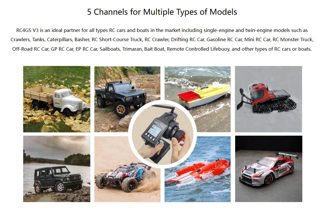 RadioLink RC4GS V3 2.4G 4CH 5CH 7CH 400M Distance Remote Controller Transmitter  R6Fg Gyro Inside Receiver for RC Car Boat