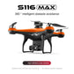 2026 Newest S116 MAX Brushless RC Drone with Dual Camera, WiFi FPV, Optical Flow Positioning, 360 Obstacle Avoidance, One Key Takeoff Landing, Altitude Hold, Foldable, Carry Bag Included, Long Flight Time, Gift for Adults