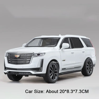 1:24 Escalade Prado Miniature Model Toy Cars Alloy Diecast Sound Light Doors Opened Pull Back Simulation Models for Boys Gifts