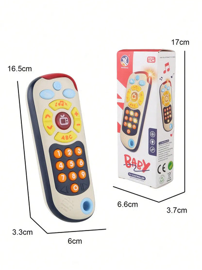 1Pcs Baby Tv Remote Control Toy with Light & Musical Sound, Multifunctional Early Educational Number Learning Pretend Play Toy