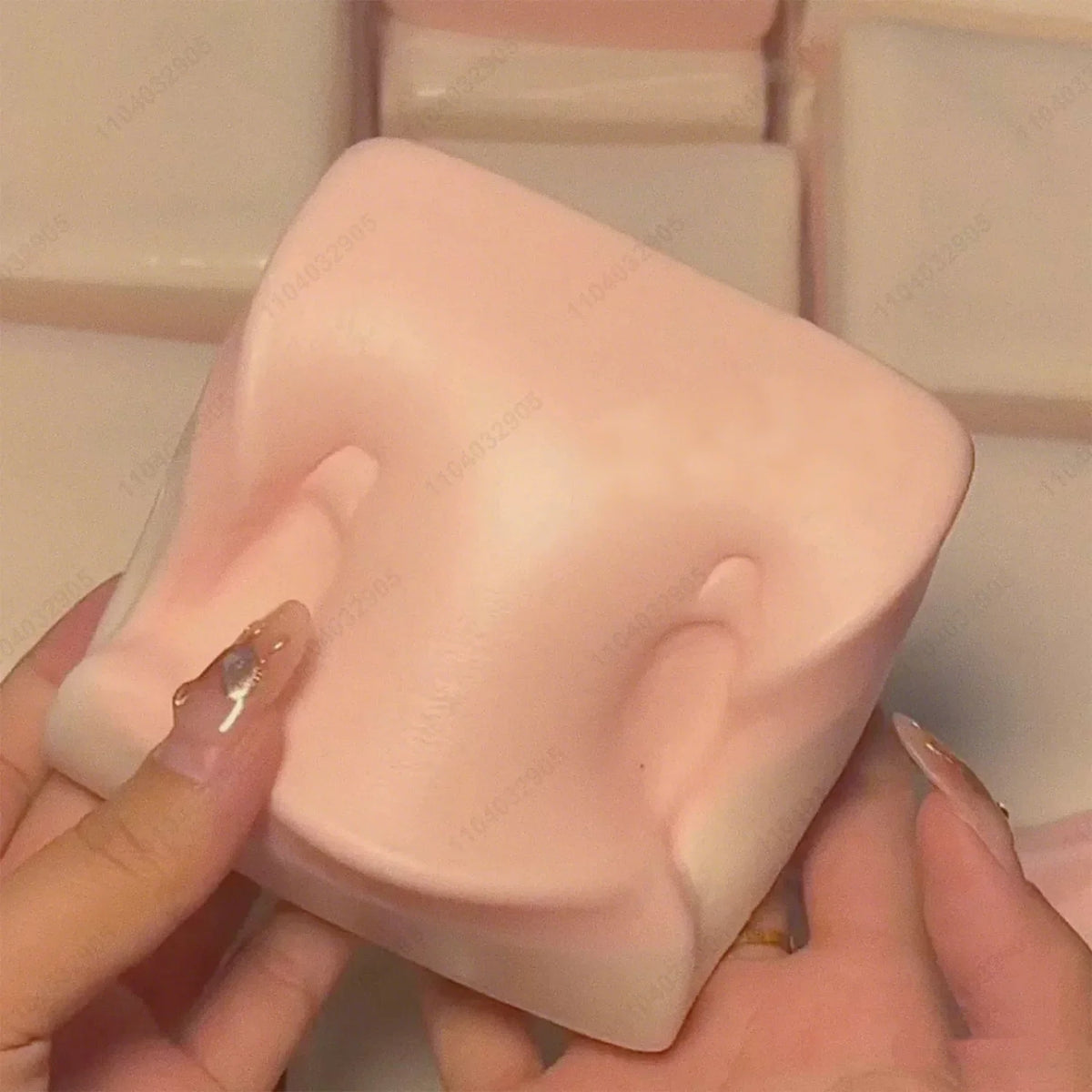Squishy Double-Sided Sticky Rice Cake Pink Slow Rising Rice Cake Squishy Slow Rebound Cake Bread Stress Release Hand Relax Gift