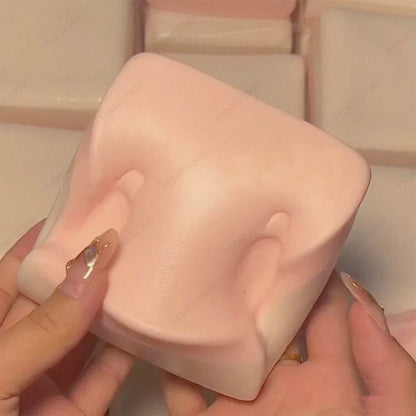 Squishy Double-Sided Sticky Rice Cake Pink Slow Rising Rice Cake Squishy Slow Rebound Cake Bread Stress Release Hand Relax Gift