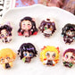 50pcs/set Demon Slayer Anime Resin Accessories Cute Image Laminating Acrylic Cream Glue Phone Case Refrigerator DIY Gift Patch