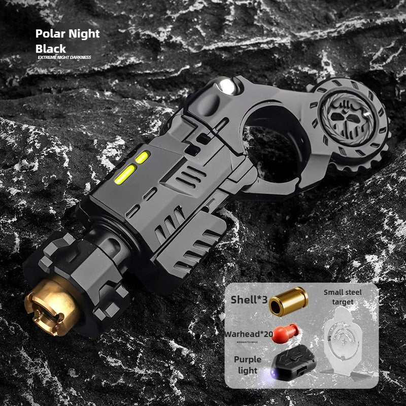 Shell-Ejecting Alloy Toy Pistol Set Stress Relief Fidget Sensory Toy Mini Finger Spinning Top EDC Desk Gadget Gift for Teen Boys