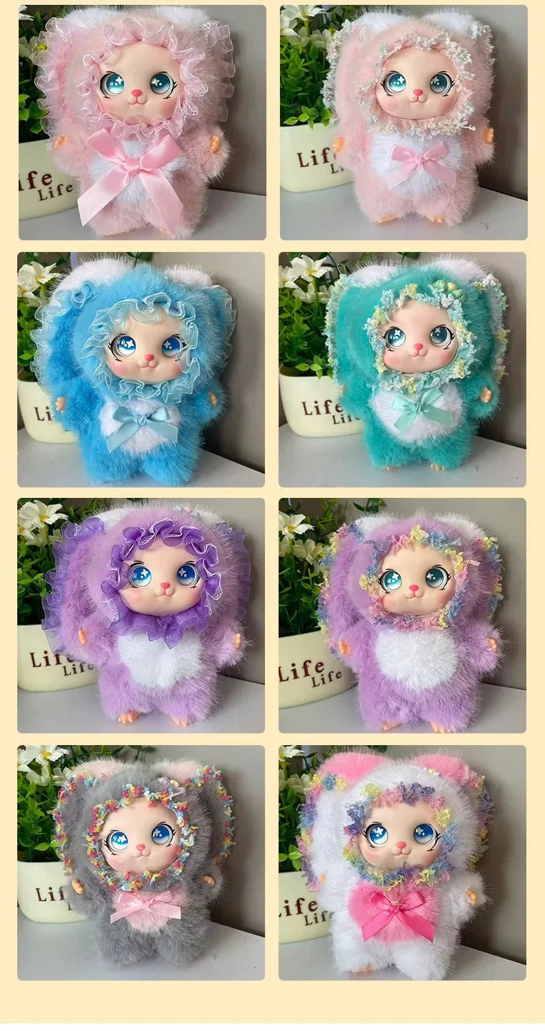 Cartoon plush lace Lori rabbit doll cute vinyl doll machine pendant accessories gift bag pendant.