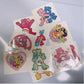Kawaii 10Pcs Large Size Cartoon Animation Care Bears Children's Durable Waterproof Tattoo Stickers