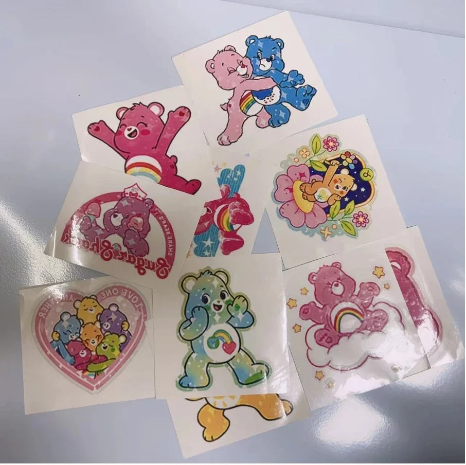 Kawaii 10Pcs Large Size Cartoon Animation Care Bears Children's Durable Waterproof Tattoo Stickers