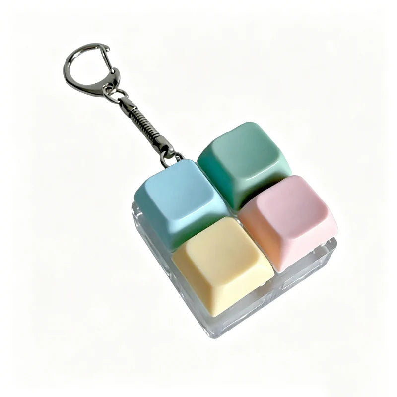 Fidget Toy Nine-key Keyboard Keychain Button Fidget Gifts for Adults to Relieve Stress Can Be Assembled Freely No Light
