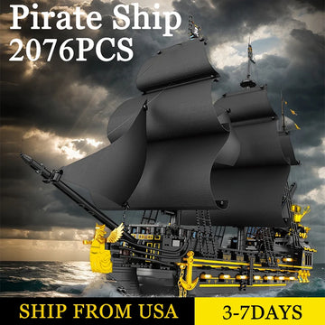2076PCS Pirate Ship Building Blocks Model Sailboat Ornament Collection DIY Assembly Educational Bricks Toys Gifts For Kids Adult
