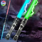 Children Colorful Glowing Sword Toys Laser Sword Lightsaber Red and Blue Double Saber Telescopic Music Cosplay Cool Flashing Toy