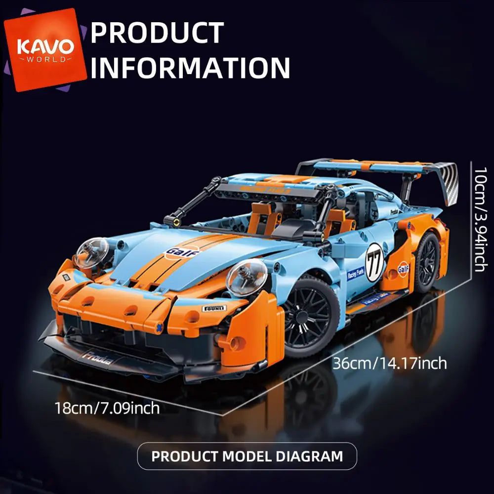 KAVOWORLD 1:14 Scale Supercar Building Blocks Set MOC Sports Vehicle Car Model Kit Racing Car Toys for Teens Boys Birthday Gifts