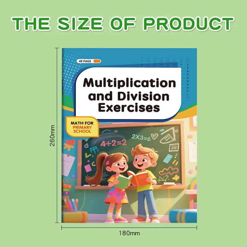 Practice Questions for Multiplication Division Specialized Training Mathematics, Math Workbook, Early Education Toys