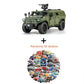 1:18 Dongfeng M-Terrain Alloy Car Toys Miniature Model Diecast Military Vehicle Sound Light Pull Back Doors Opened Kid Xmas Gift