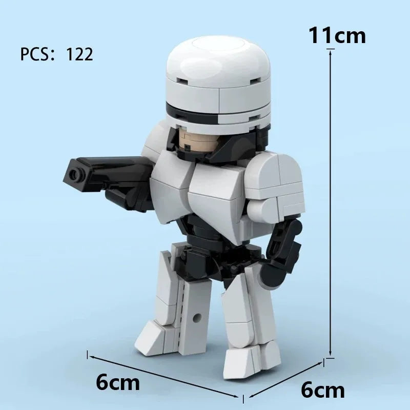 MOC Building Blocks Mechanical Police Officer, Children's Assembly Toy, Robot Model Decoration Item, Boy's Birthday Gift