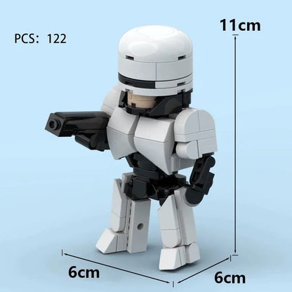 MOC Building Blocks Mechanical Police Officer, Children's Assembly Toy, Robot Model Decoration Item, Boy's Birthday Gift