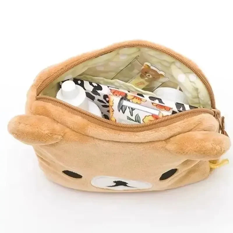 Cartoon Peripherals Rilakkuma Makeup Storage Bag Cute Anime Bear Kawaii Portable Storage Bag Wholesale Surprise Couple Gift