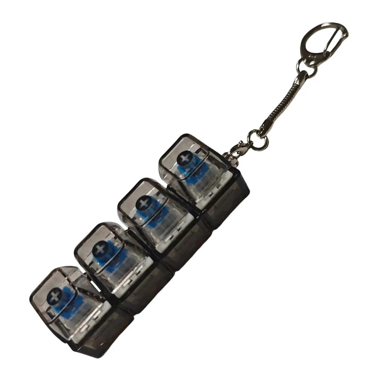 LED Keyboard Keychain Fidget Toys Crystal Clicker Sensory Toy for Stress Relief Keyboard Keychain Fidget Gadget for Adults Kids