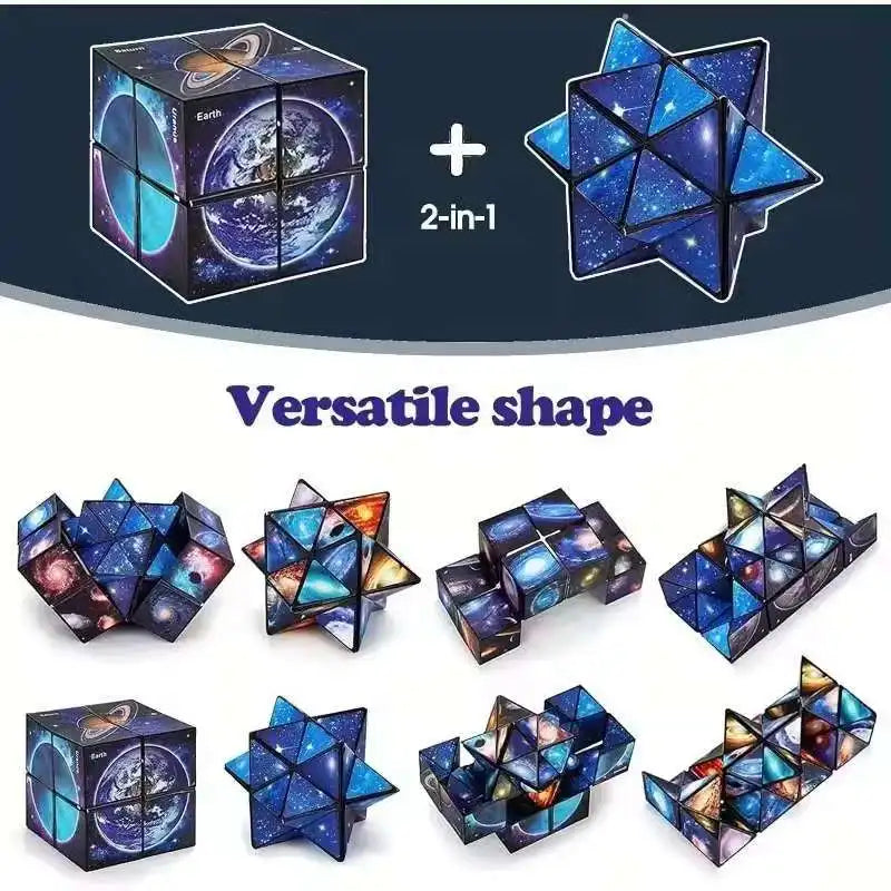 Multifunctional 1-in-1 2-in-1 3D Starry Sky Magic Cube Puzzle Toy Stress Relief Educational Toy for Boys Girls