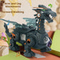 Kids Electric Walking Dragon Toy with Music & Light Interactive Mechanical Dinosaur Toy with Pull Rope Educational Gift for Boys