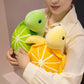 25/35CM Cartoon Simulation Anime Little Lemon Turtle Stuffed Animal Plush Doll Cute Turtle Soothing Kids Sleeping Toys Handmade