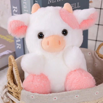 20cm/7.87in Cute Cow Plush Toys Cartoon Colorful Strawberry Bull Stuffed Animal Cattle Soft  Plushie Doll Decor For Party Gift
