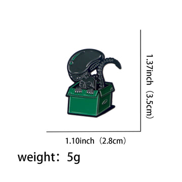 Cute Alien Enamel Pin Cartoon Brooches for Women Lapel Pins Badges on Backpack Cosplay Accessories Fashion Jewelry Gift