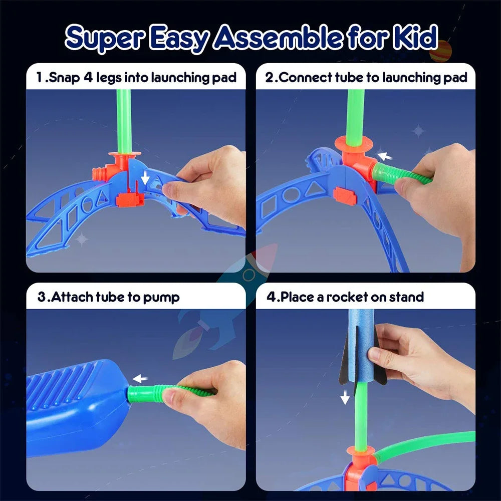 Outdoor Rocket Foot Pump, Outdoor Inflatable Flying Rocket Suit, Jumping Air-Powered Rocket Launcher, Gift